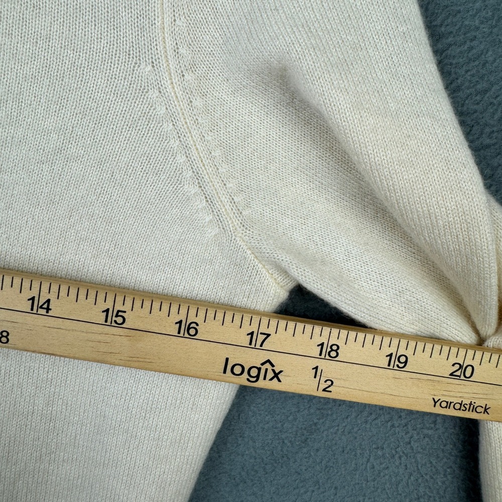 Talbots Petites Audrey 100% Cashmere Sweater Ivory 3/4 Sleeve Crew Neck Size SP - Picture 6 of 7